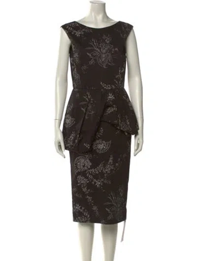 Pre-owned Dries Van Noten Floral Print Midi Length Dress In Multi