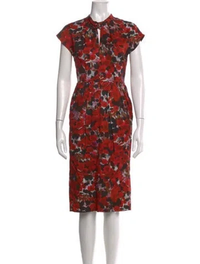 Pre-owned Dries Van Noten Floral Print Midi Length Dress In Multi