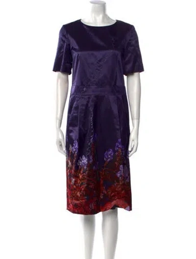 Pre-owned Dries Van Noten Floral Print Midi Length Dress In Purple