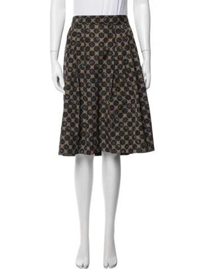 Pre-owned Dries Van Noten Floral Print Midi Length Skirt In Brown