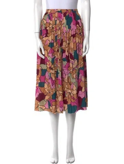 Pre-owned Dries Van Noten Floral Print Midi Length Skirt In Multi