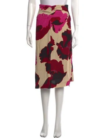 Pre-owned Dries Van Noten Floral Print Midi Length Skirt In Neutral