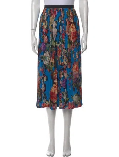 Pre-owned Dries Van Noten Floral Print Midi Length Skirt In Yellow