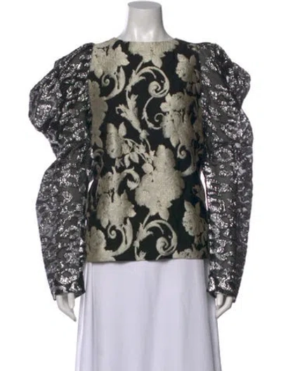 Pre-owned Dries Van Noten Floral Print Mini Dress In Black