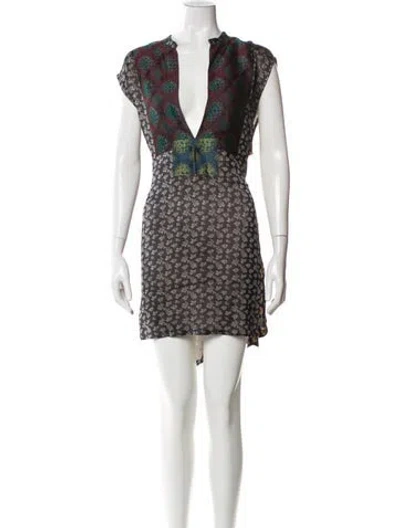 Pre-owned Dries Van Noten Floral Print Mini Dress In Multi