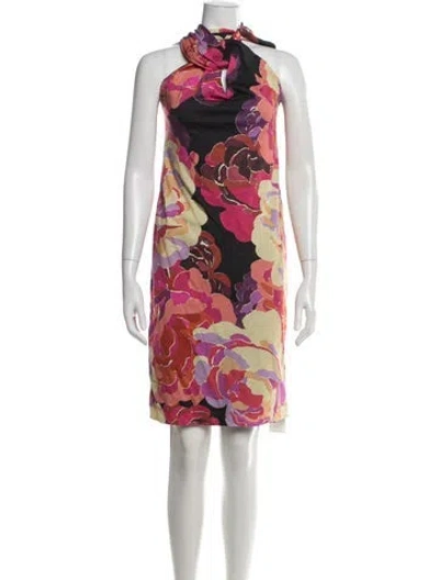 Pre-owned Dries Van Noten Floral Print Mini Dress In Multicolor