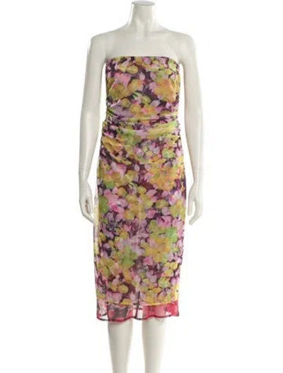 Pre-owned Dries Van Noten Floral Print Mini Dress In Pink