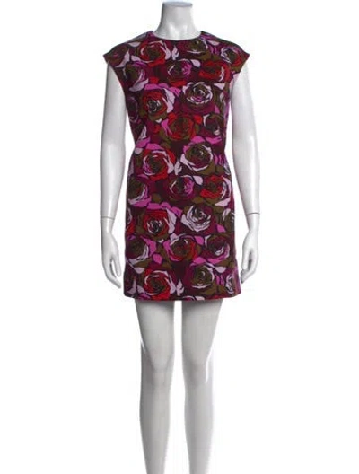 Pre-owned Dries Van Noten Floral Print Mini Dress In Pink
