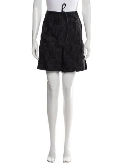 Pre-owned Dries Van Noten Floral Print Mini Shorts In Black