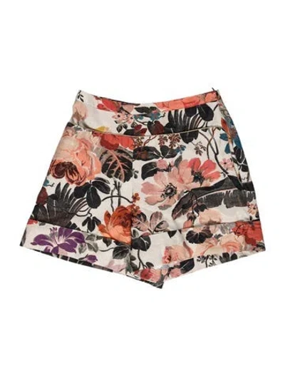 Pre-owned Dries Van Noten Floral Print Mini Shorts In Multi