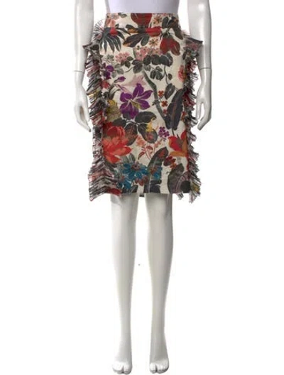 Pre-owned Dries Van Noten Floral Print Mini Skirt In Neutrals