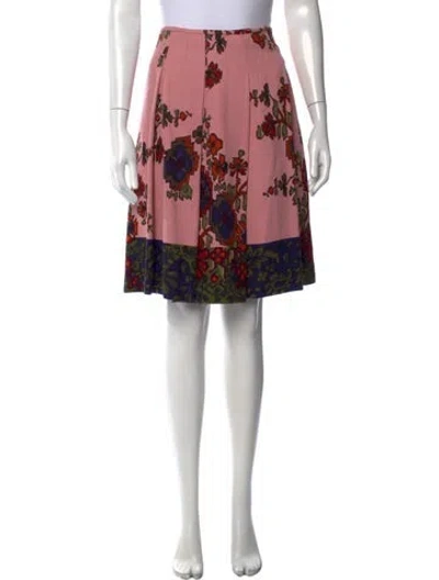 Pre-owned Dries Van Noten Floral Print Mini Skirt In Pink