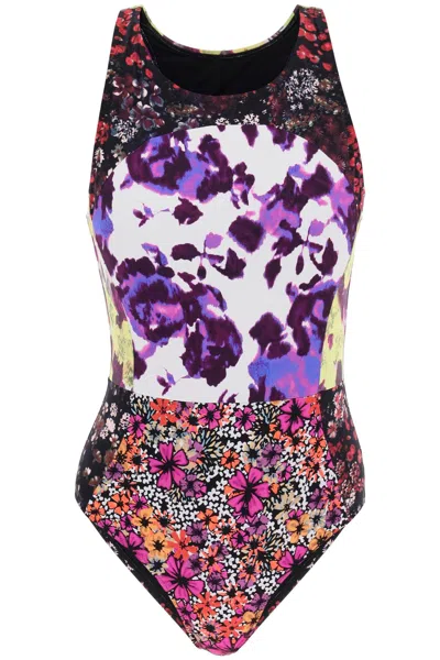 Dries Van Noten Floral Print Open Back Swimsuit In Multicolor