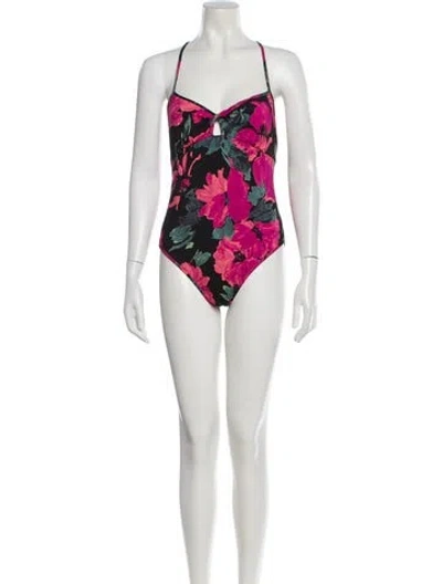 Pre-owned Dries Van Noten Floral Print One-piece In Pink