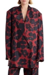 Dries Van Noten Floral Double-breasted Blazer In Red 352