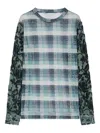 Dries Van Noten T-shirt Aus Mesh Mit Blumen-print In Blue