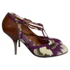Dries Van Noten Floral Print Pumps In Purple Cotton In Purple
