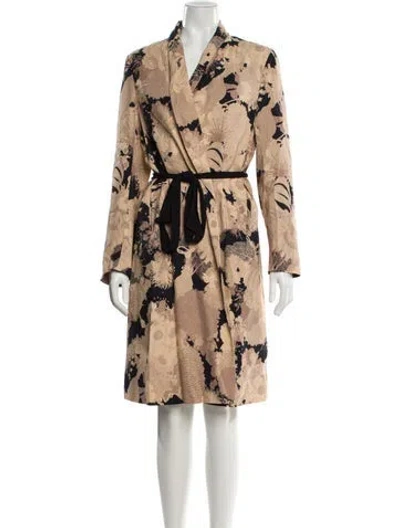 Pre-owned Dries Van Noten Floral Print Robe In Neutral