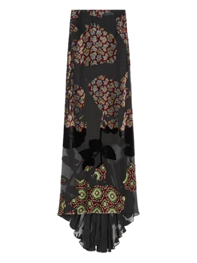 Dries Van Noten Floral-print Ruffled Skirt In Multi