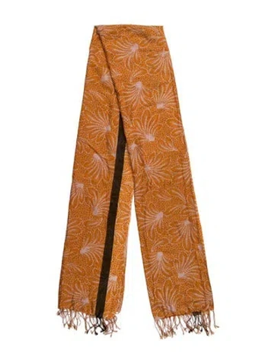 Pre-owned Dries Van Noten Floral Print Scarf In Orange