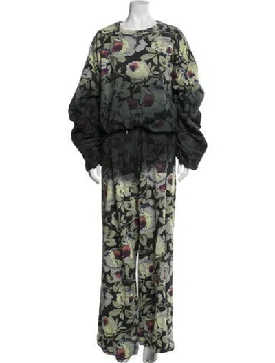 Pre-owned Dries Van Noten Floral Print Set In Green