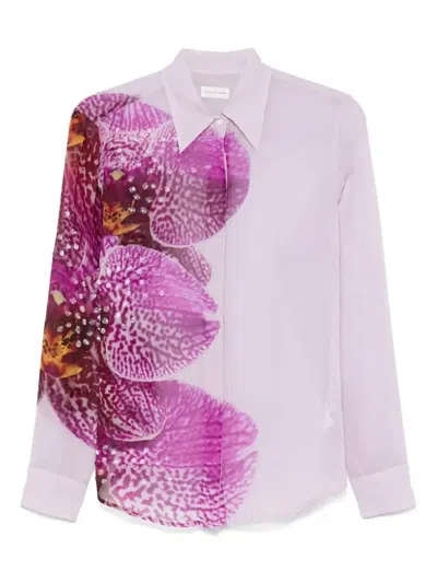 Dries Van Noten Hemd Mit Blumen-print In Purple