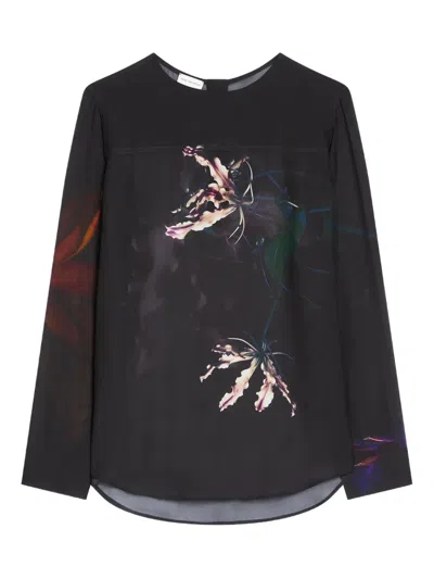 Dries Van Noten Floral-print Shirt In Black