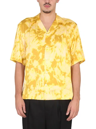 Dries Van Noten Men Floral Print Shirt In Yellow