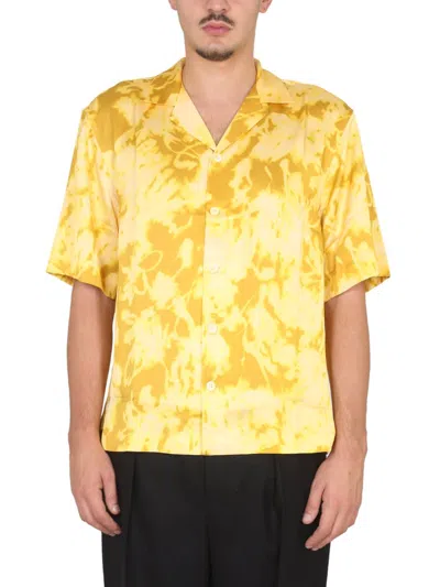 Dries Van Noten Floral Print Shirt In Yellow