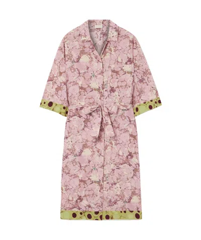 Dries Van Noten Floral-print Shirtdress In Brown