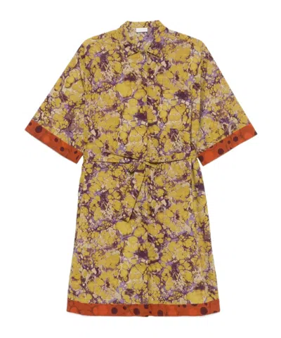 Dries Van Noten Floral-print Shirtdress In Nude