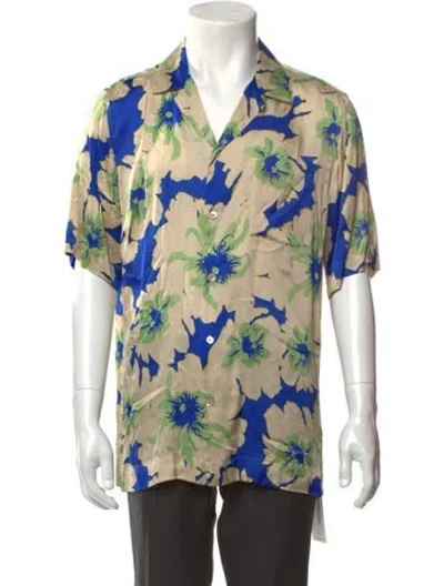 Pre-owned Dries Van Noten Floral Print Short Sleeve Shirt In Multi