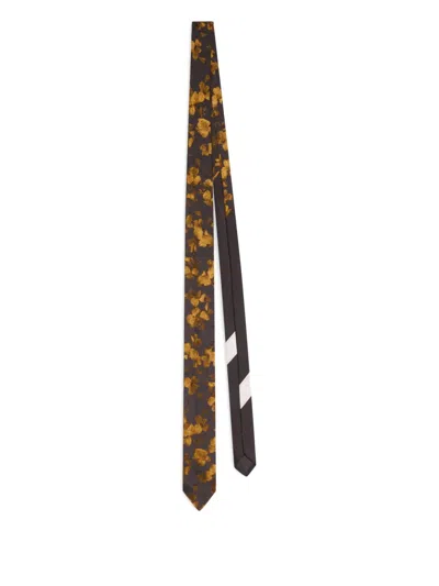 Dries Van Noten Floral-print Silk Tie In Multi