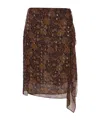 Dries Van Noten Floral Skirt With Studs Applied In Brown