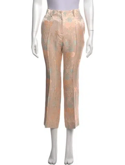 Pre-owned Dries Van Noten Floral Print Straight Leg Pants W/ Tags In Neutrals