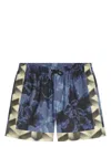 Dries Van Noten Floral-print Swim Shorts In Blue