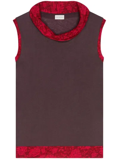 Dries Van Noten Floral-print Top In Red