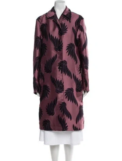 Pre-owned Dries Van Noten Floral Print Trench Coat In Pink