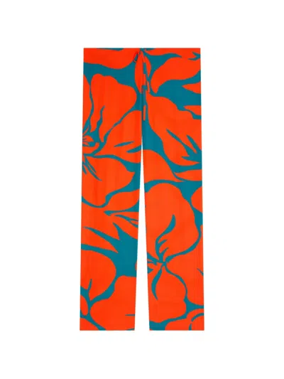 Dries Van Noten Floral-print Trousers In Orange