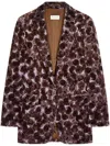 DRIES VAN NOTEN FLORAL-PRINT VELVET BLAZER