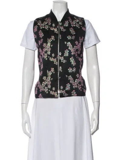 Pre-owned Dries Van Noten Floral Print Vest In Red