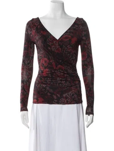 Pre-owned Dries Van Noten Floral Print V-neck Blouse In Multi