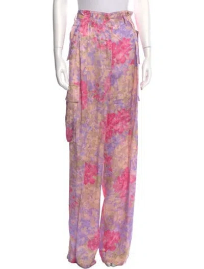 Pre-owned Dries Van Noten Floral Print Wide Leg Pants In Multi