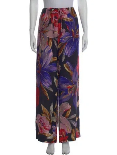 Pre-owned Dries Van Noten Floral Print Wide Leg Pants In Multi