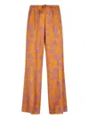 Dries Van Noten Puvis Floral Jacquard Straight-leg Pants In Orange