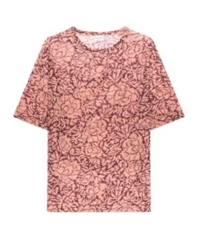 Dries Van Noten Floral Printed Crewneck T-shirt In Pink