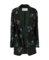 Dries Van Noten Floral Printed Long Sleeved Jacket In Black