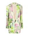 Dries Van Noten Floral Printing Single-breasted Suit Jacket In Green