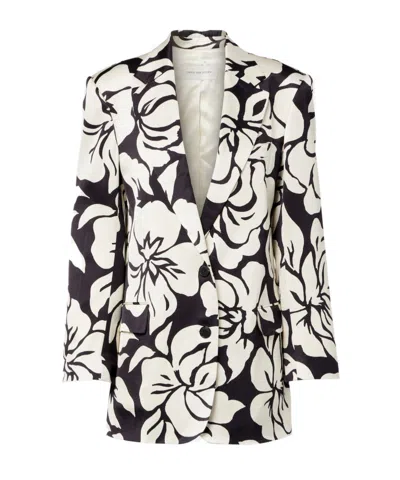 Dries Van Noten Floral Satin Blazer In Multi