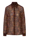 Dries Van Noten Floral Shirt With Studs Applied In Brown